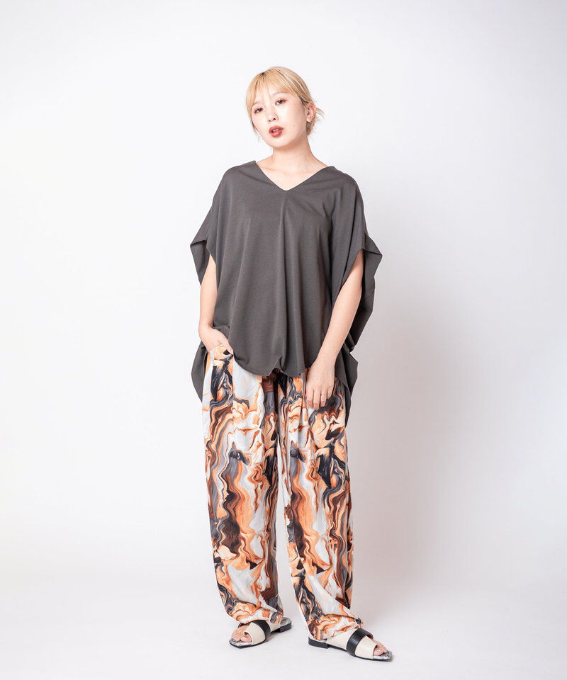  「Vネックサイドドレーププルオーバー」|Tシャツ・カットソー|