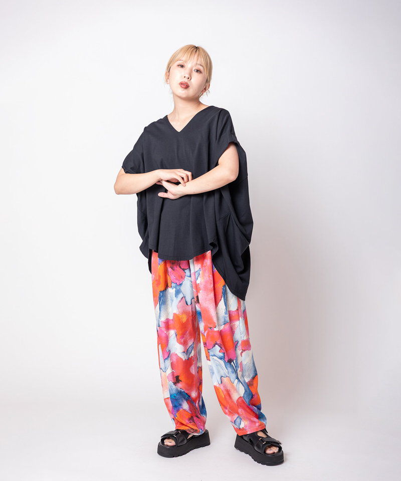  「Vネックサイドドレーププルオーバー」|Tシャツ・カットソー|