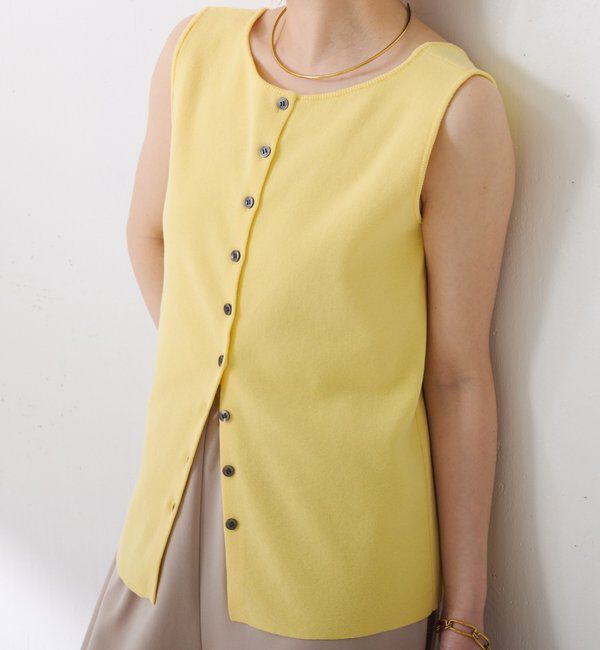  「ドライコットンノースリーブニット」|ニット・セーター|