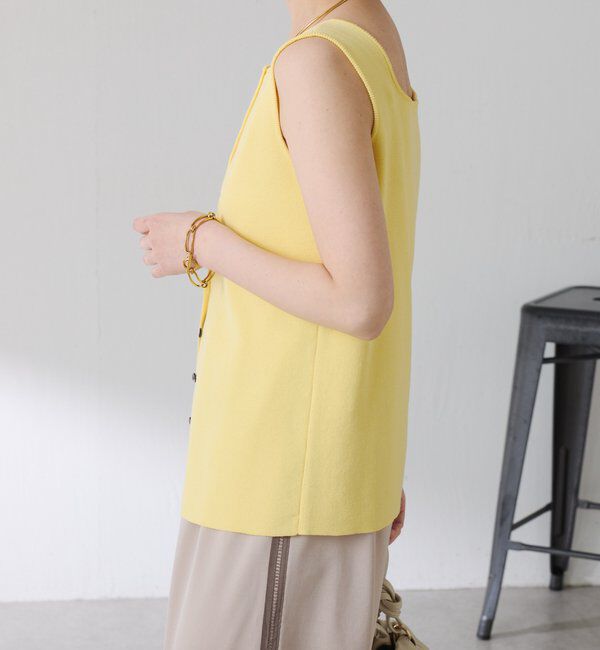  「ドライコットンノースリーブニット」|ニット・セーター|