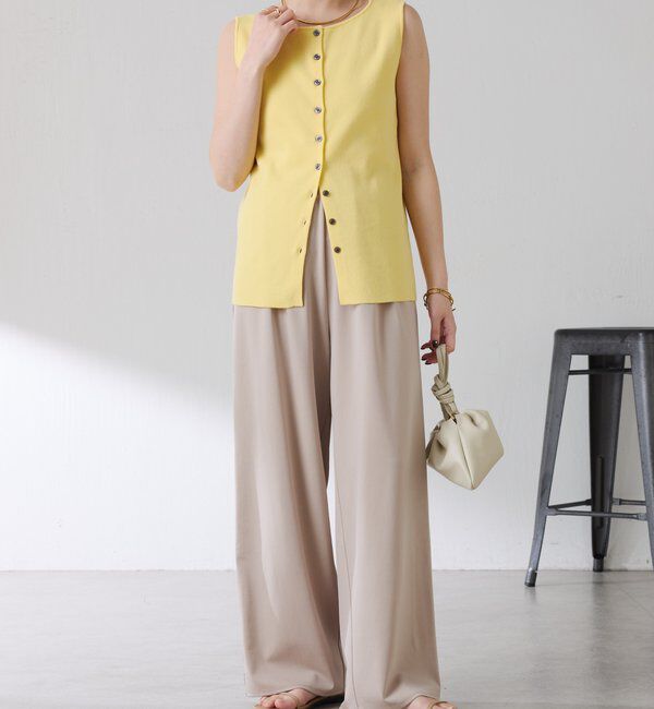  「ドライコットンノースリーブニット」|ニット・セーター|