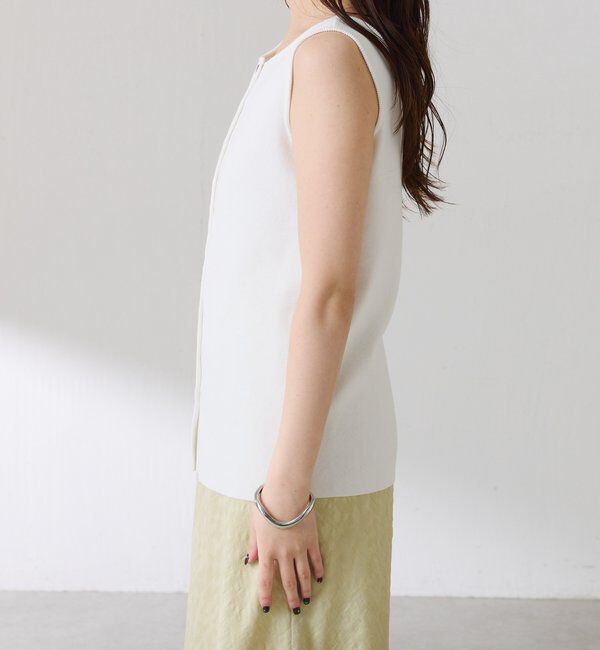  「ドライコットンノースリーブニット」|ニット・セーター|