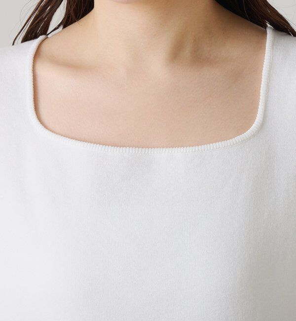  「ドライコットンノースリーブニット」|ニット・セーター|