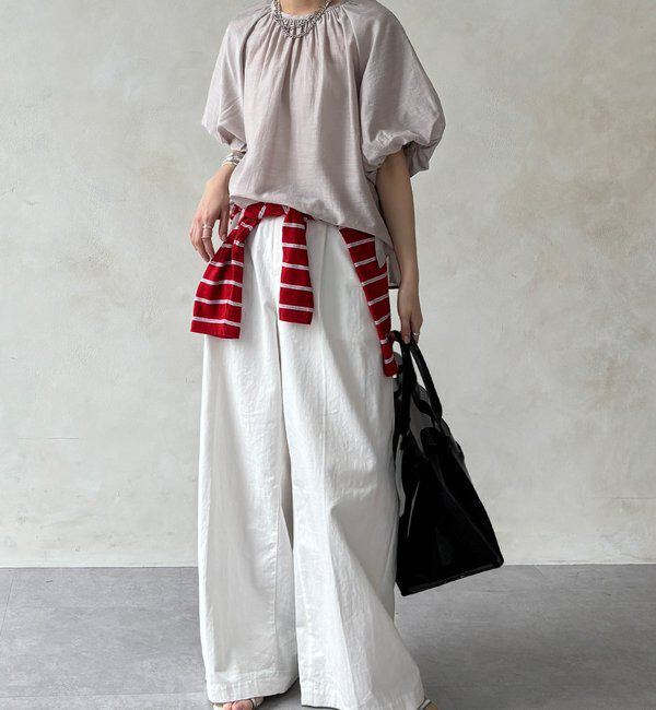  「【WEB限定】シアースラブ袖バルーンブラウス」|シャツ・ブラウス|