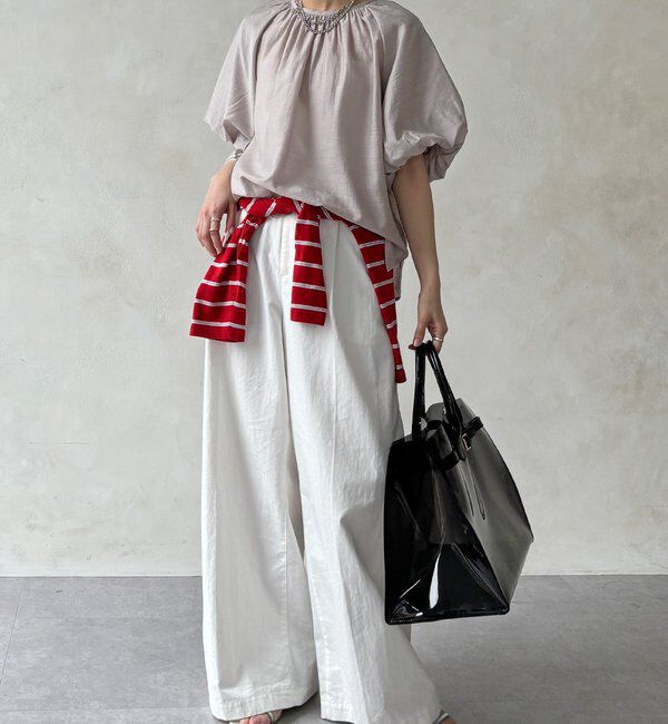  「【WEB限定】シアースラブ袖バルーンブラウス」|シャツ・ブラウス|