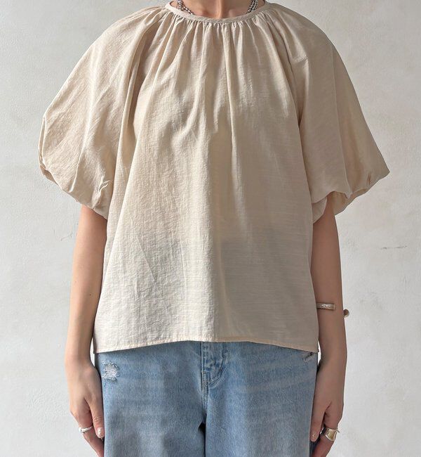  「【WEB限定】シアースラブ袖バルーンブラウス」|シャツ・ブラウス|