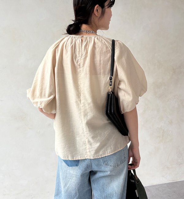  「【WEB限定】シアースラブ袖バルーンブラウス」|シャツ・ブラウス|