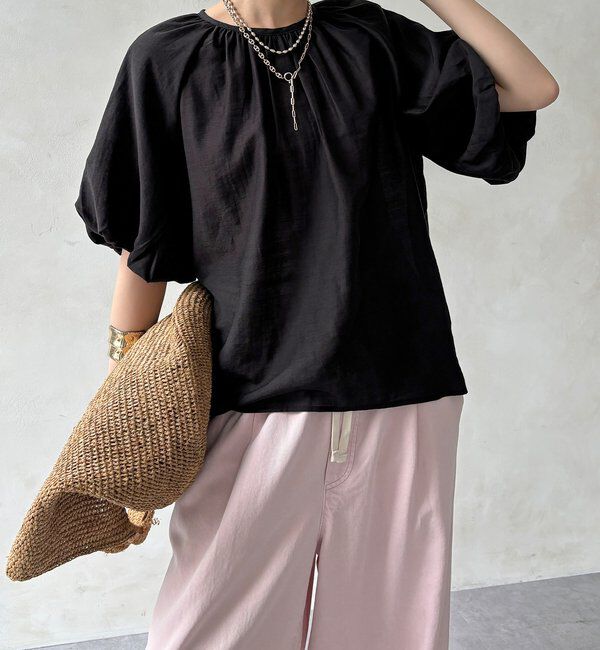  「【WEB限定】シアースラブ袖バルーンブラウス」|シャツ・ブラウス|