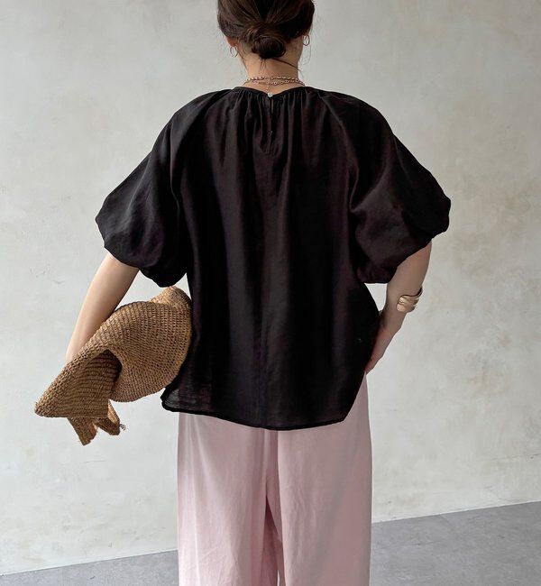  「【WEB限定】シアースラブ袖バルーンブラウス」|シャツ・ブラウス|