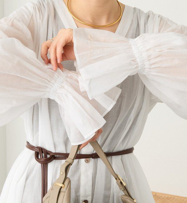  「予約【着映え】コットンペプラムギャザーブラウス」|シャツ・ブラウス|オフホワイト