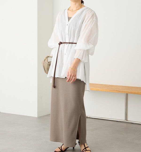  「予約【着映え】コットンペプラムギャザーブラウス」|シャツ・ブラウス|