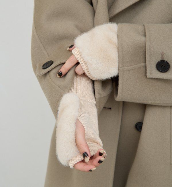  「エコファーハンドウォーマー」|手袋|ベージュ