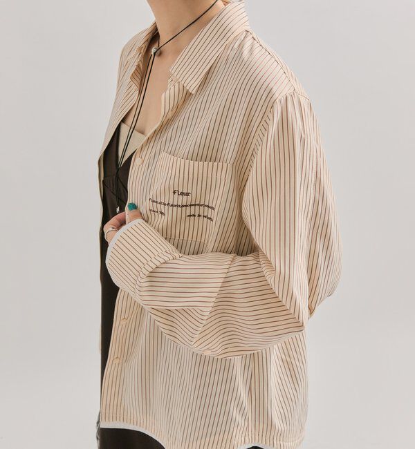  「ポケット刺繍ストライプシャツ」|シャツ・ブラウス|