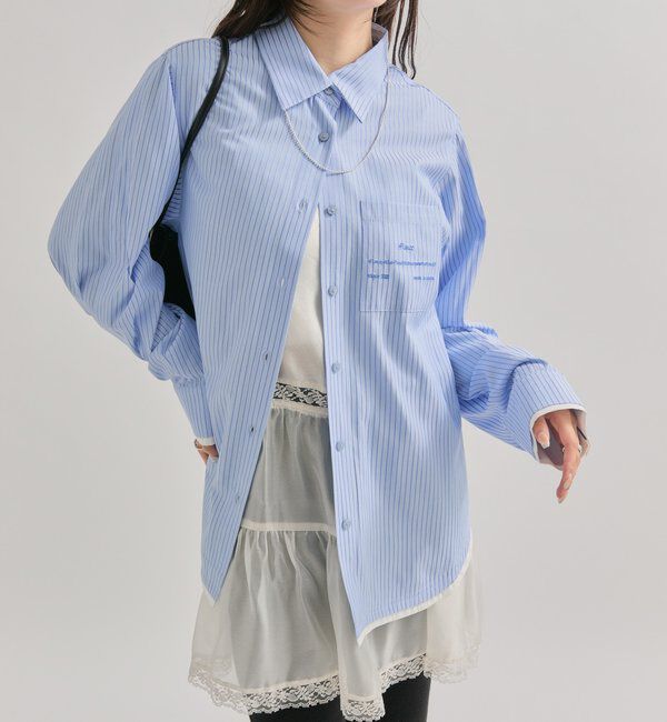  「ポケット刺繍ストライプシャツ」|シャツ・ブラウス|