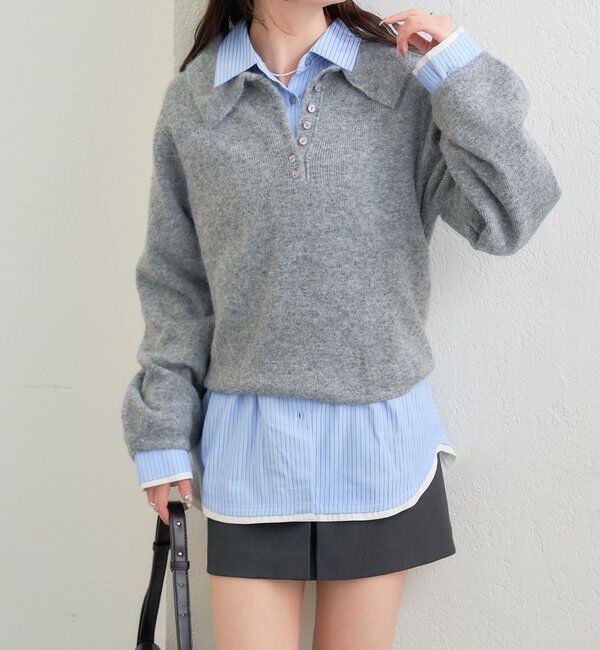  「ポケット刺繍ストライプシャツ」|シャツ・ブラウス|