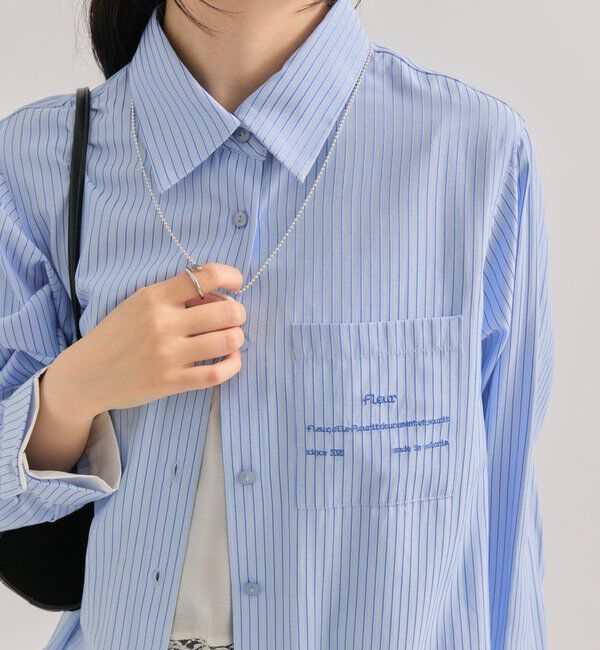  「ポケット刺繍ストライプシャツ」|シャツ・ブラウス|