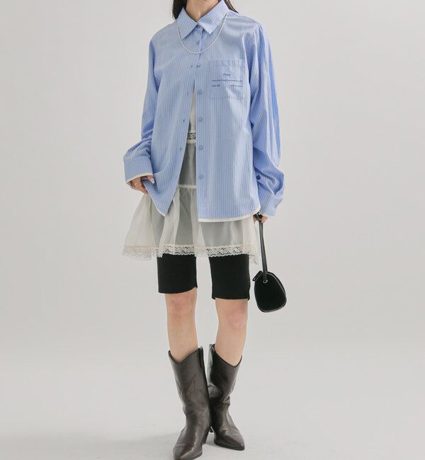  「ポケット刺繍ストライプシャツ」|シャツ・ブラウス|