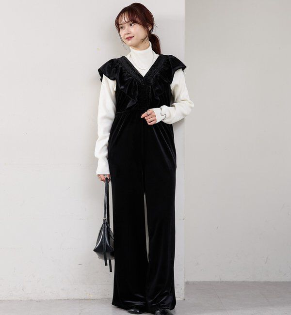  「ベロアフリルオールインワン」|オールインワン|