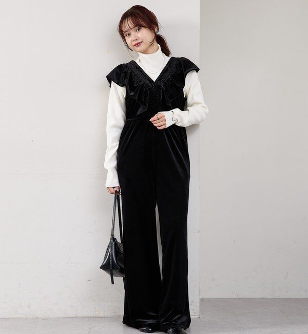  「ベロアフリルオールインワン」|オールインワン|