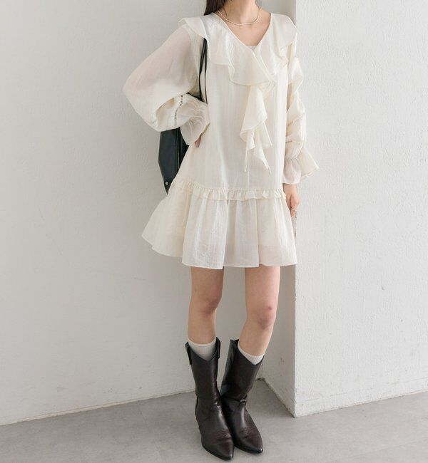  「ラッフルティアードミニワンピース」|ワンピース|