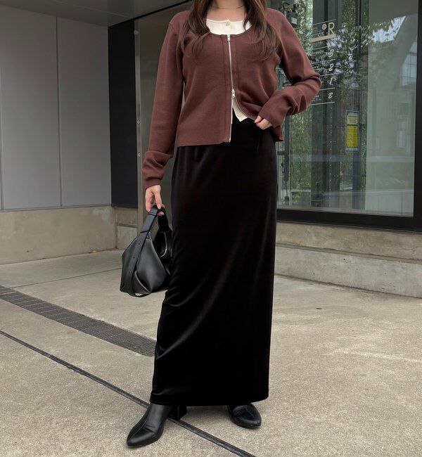  「【低身長サイズあり】ベロアIラインスカート」|スカート|