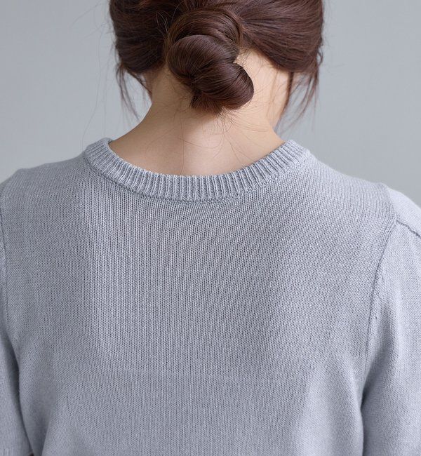  「ペーパーヤーン半袖パフニット」|カーディガン|