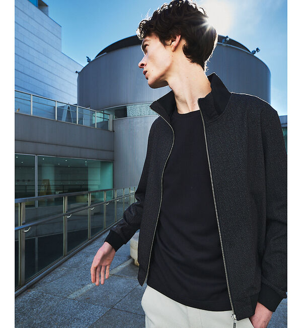 ABAHOUSE「【セットアップ対応】ポンチ スタンドカラー ブルゾン」|ブルゾン・スタジャン|