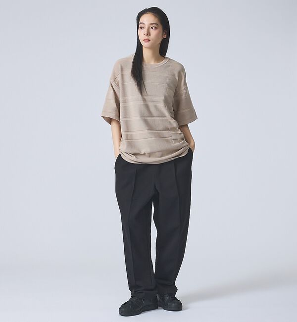 ABAHOUSE「【FORTUNA/フォルトゥナ】EcotecDryKnitボーダーT/エコテック」|ニット・セーター|