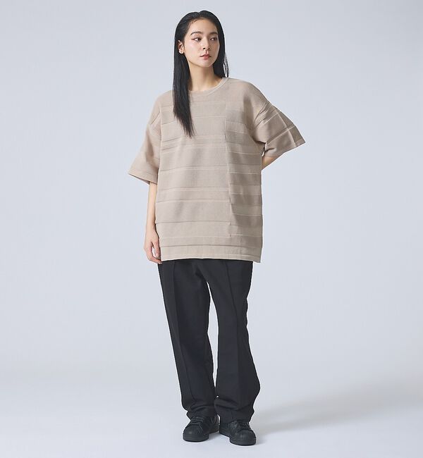 ABAHOUSE「【FORTUNA/フォルトゥナ】EcotecDryKnitボーダーT/エコテック」|ニット・セーター|