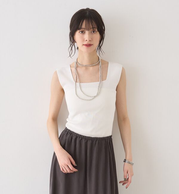 Rouge vif「テンセルコットン総針スクエアネックニットタンク」|キャミソール|