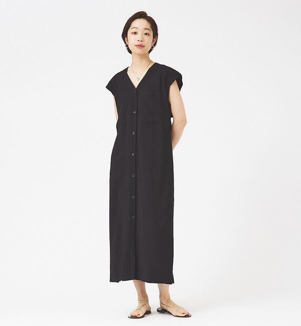 qualite「バルーンスリーブワンピース」|ワンピース|ブラック