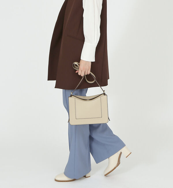 LOWELL things「【LEE掲載】Trench/レザーフラップショルダーBAG」|ショルダー・メッセンジャー|アイボリー