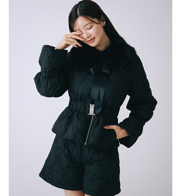 SELFIST「オリジナルロゴフラワー刺繍中綿ジャケット」|ダウン|