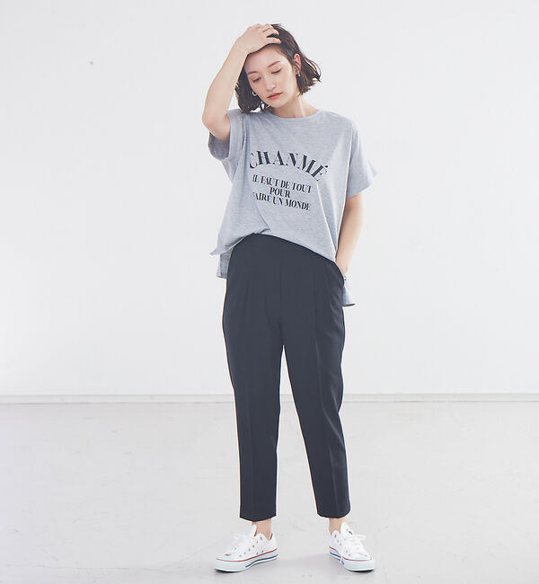 abahouse mavie「春夏素材【感嘆パンツ】リネン混タックテーパードパンツ」|その他|