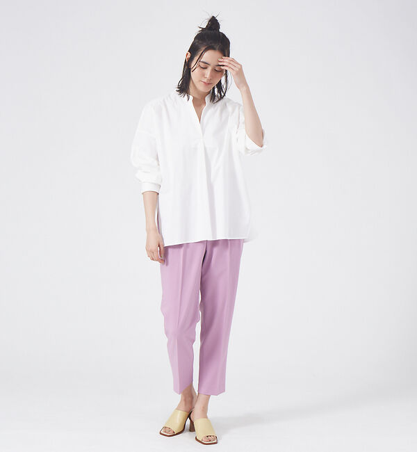 abahouse mavie「春夏素材【感嘆パンツ】リネン混タックテーパードパンツ」|その他|