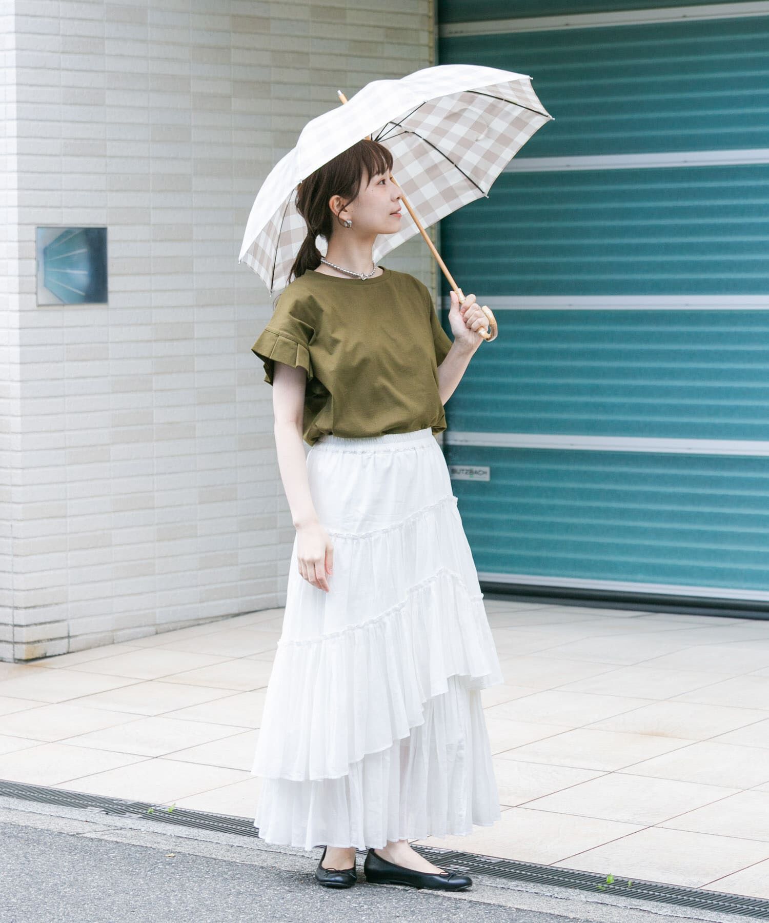 SMELLY「because　ギンガムチェックバンブー長傘」|傘|