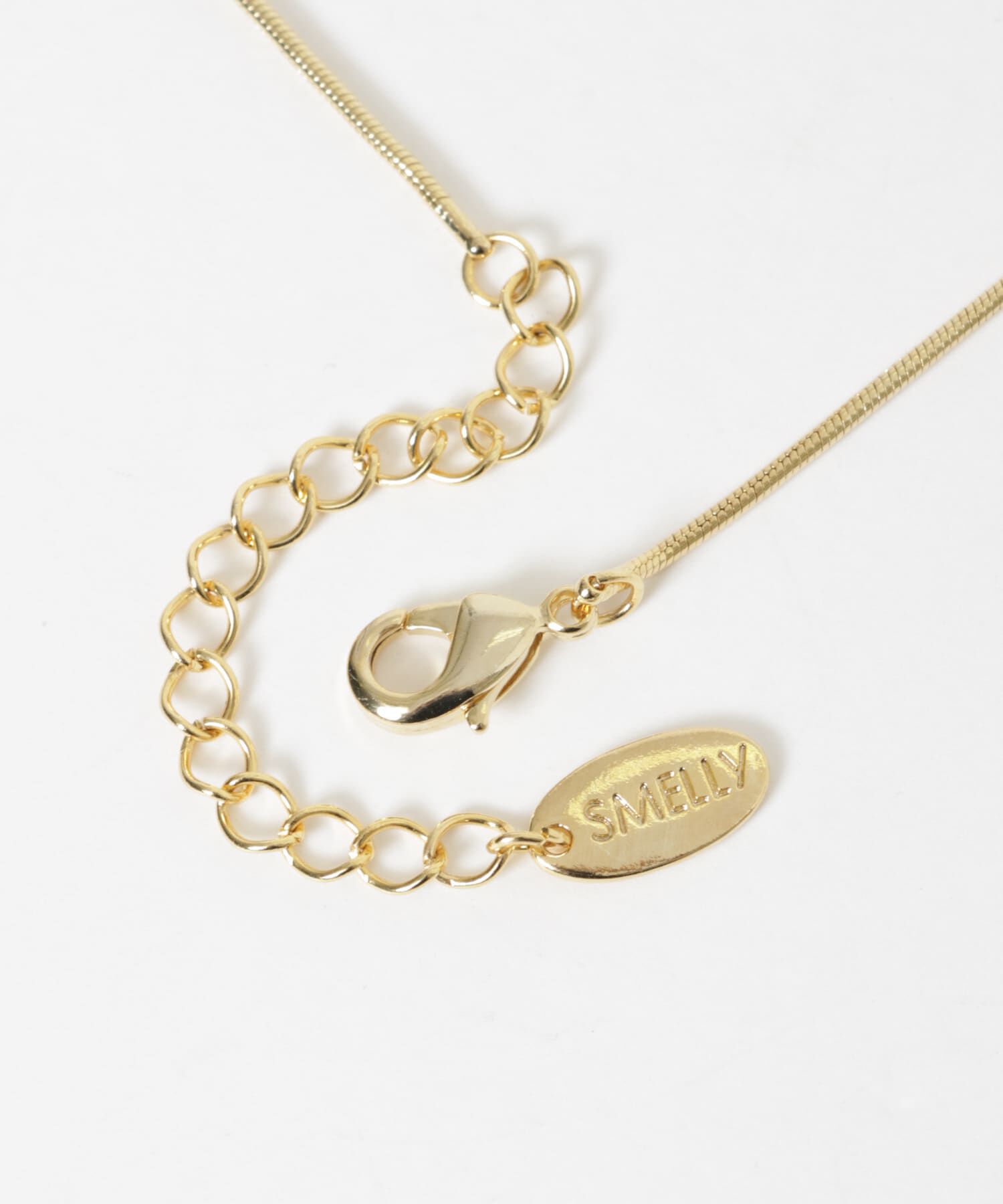 SMELLY「メタルパールビーズリボンネックレス」|ネックレス|