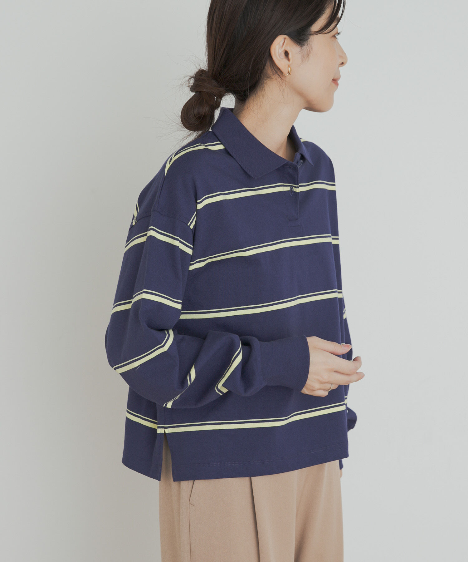 URBAN RESEARCH DOORS「Champion　LONGSLEEVE BORDER POLO」|Tシャツ・カットソー|