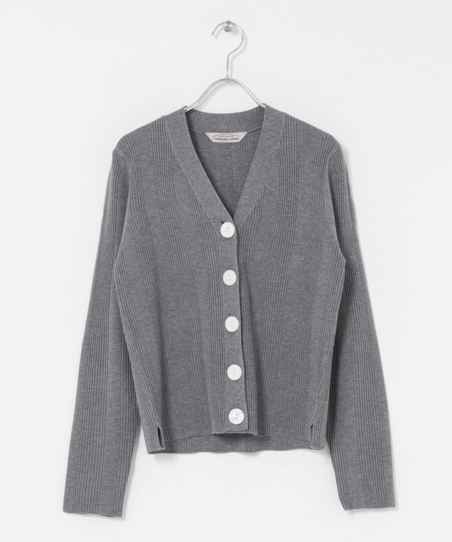 URBAN RESEARCH ROSSO「Torrazzo Donna　Rib Knit Cardigan」|カーディガン|グレー