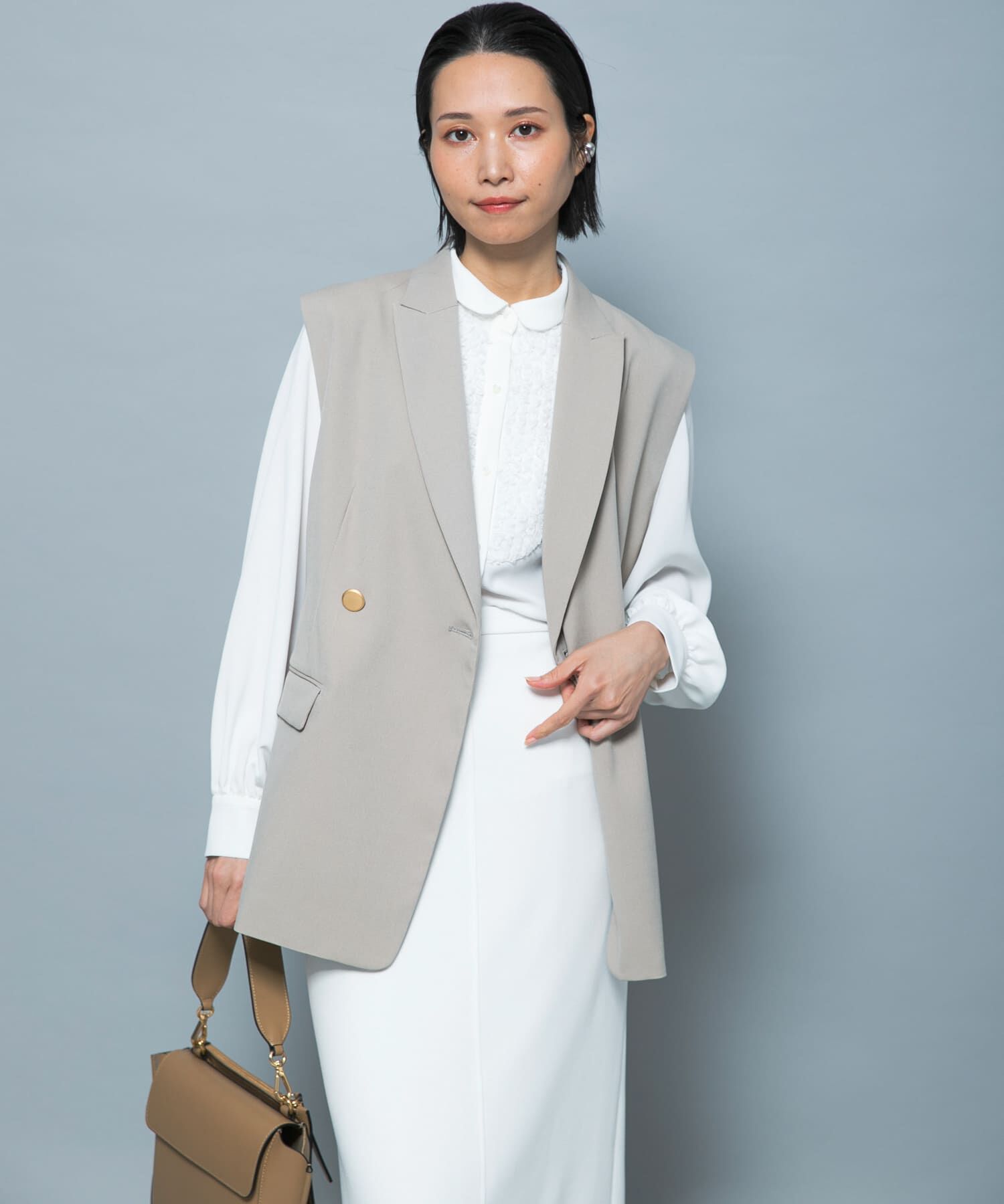 URBAN RESEARCH ROSSO「防シワシャンブレーツイルダブルジレ」|ベスト・ジレ|