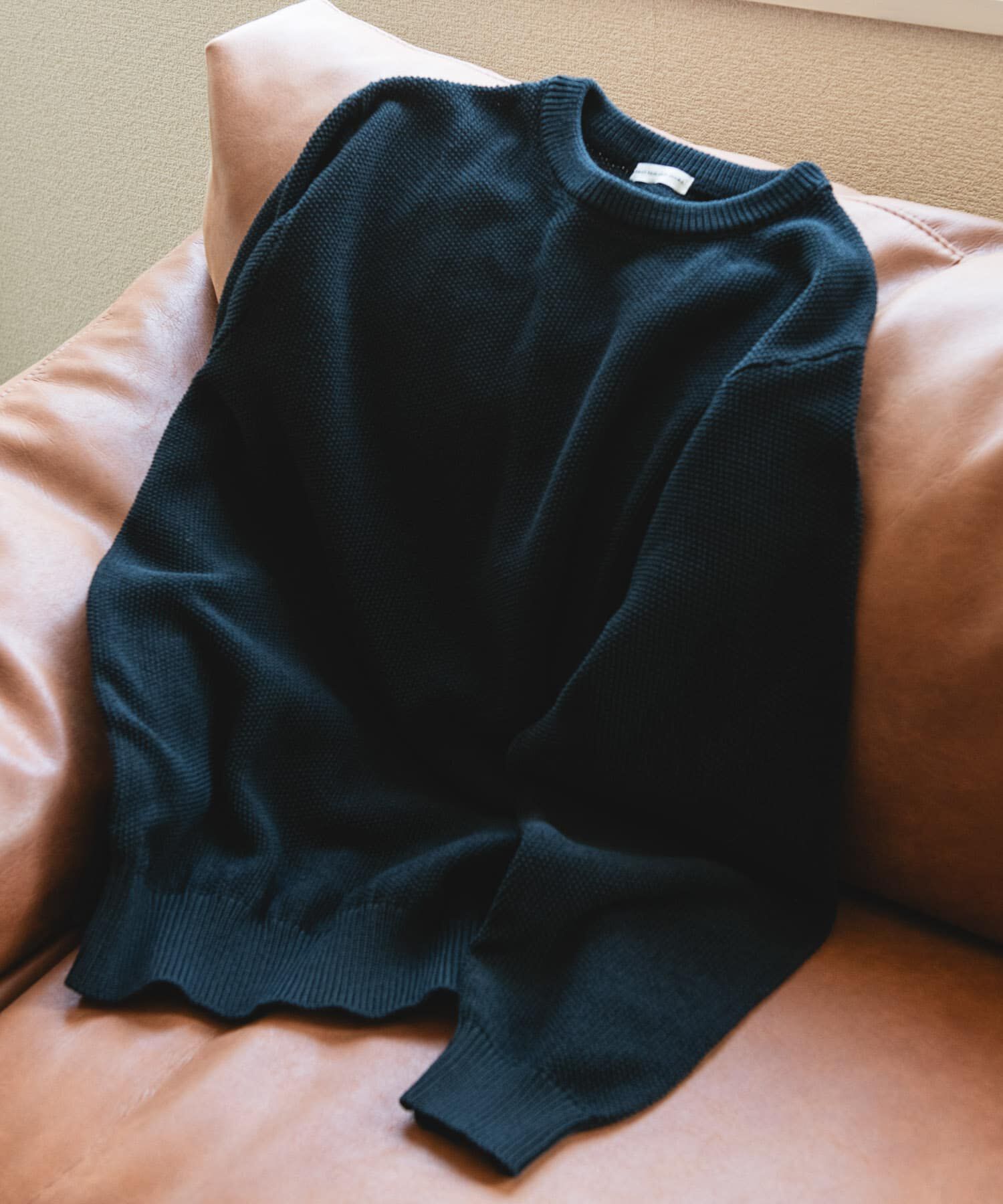 URBAN RESEARCH DOORS「『吸水速乾/防ｼﾜ/ｲｰｼﾞｰｹｱ/UVｶｯﾄ』DRYMIX ｶﾉｺﾛﾝｸﾞｽﾘｰ 」|ニット・セーター|ブラック