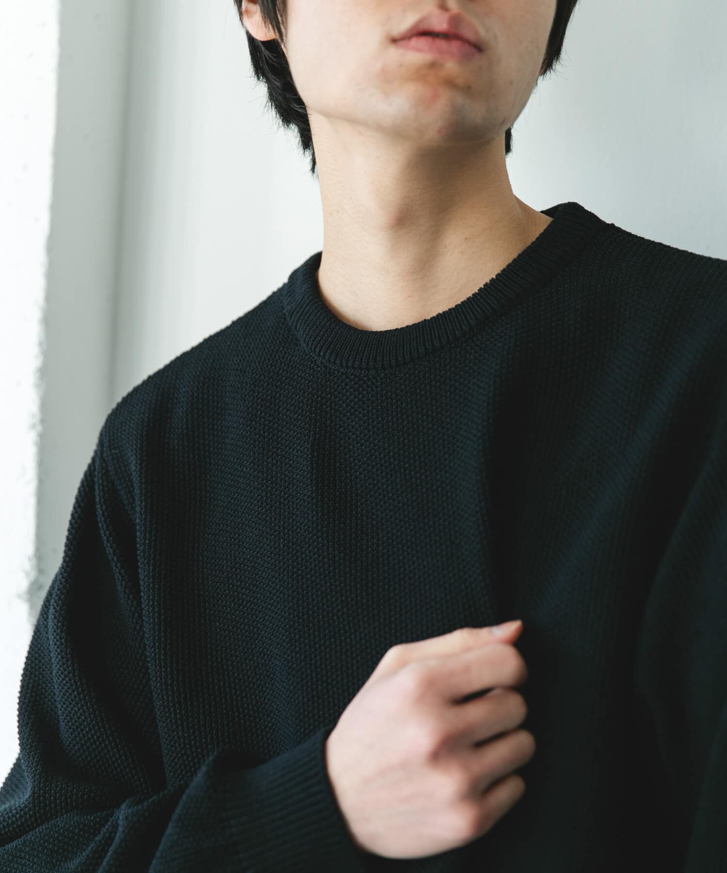 URBAN RESEARCH DOORS「『吸水速乾/防ｼﾜ/ｲｰｼﾞｰｹｱ/UVｶｯﾄ』DRYMIX ｶﾉｺﾛﾝｸﾞｽﾘｰ 」|ニット・セーター|