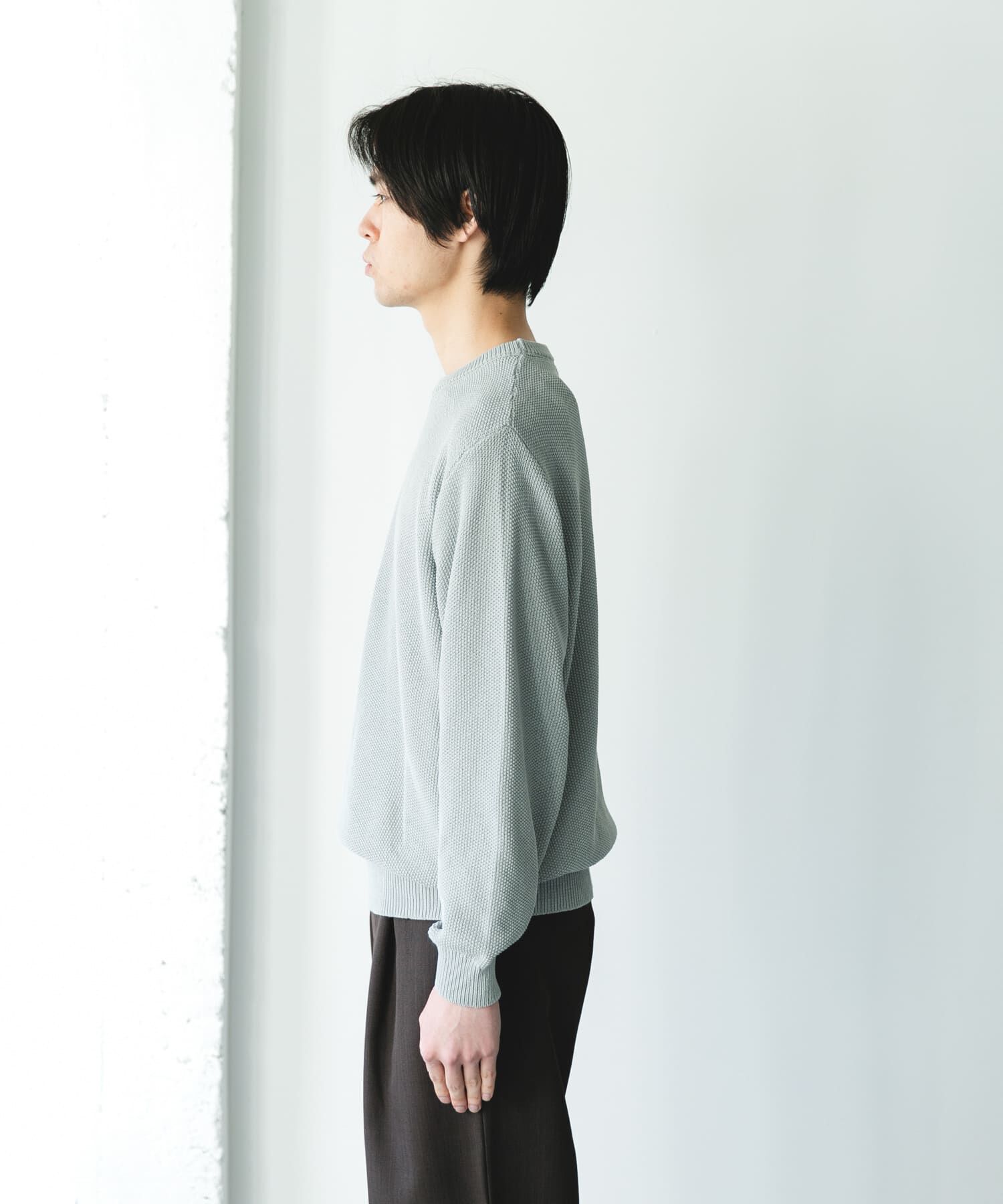 URBAN RESEARCH DOORS「『吸水速乾/防ｼﾜ/ｲｰｼﾞｰｹｱ/UVｶｯﾄ』DRYMIX ｶﾉｺﾛﾝｸﾞｽﾘｰ 」|ニット・セーター|