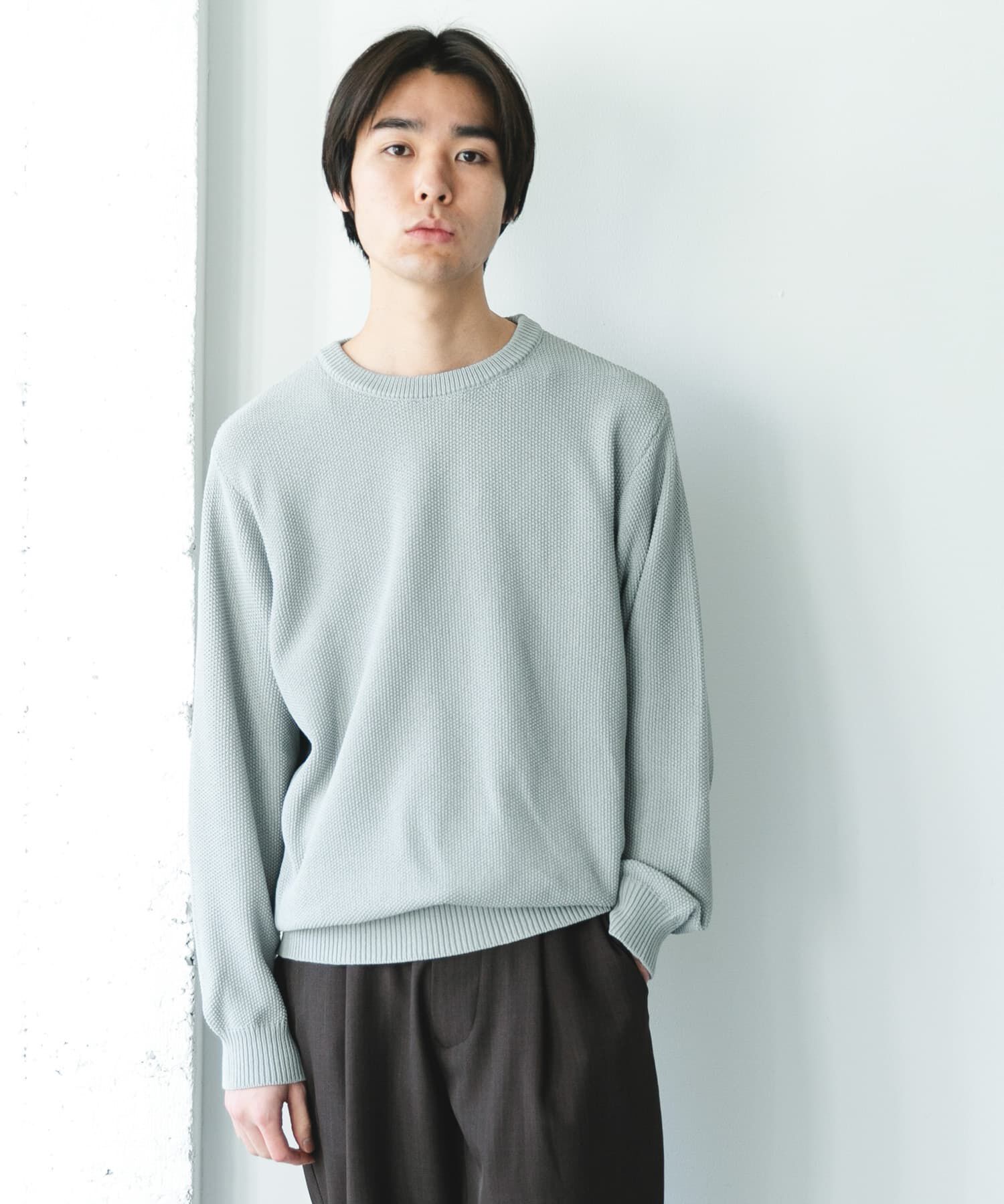 URBAN RESEARCH DOORS「『吸水速乾/防ｼﾜ/ｲｰｼﾞｰｹｱ/UVｶｯﾄ』DRYMIX ｶﾉｺﾛﾝｸﾞｽﾘｰ 」|ニット・セーター|