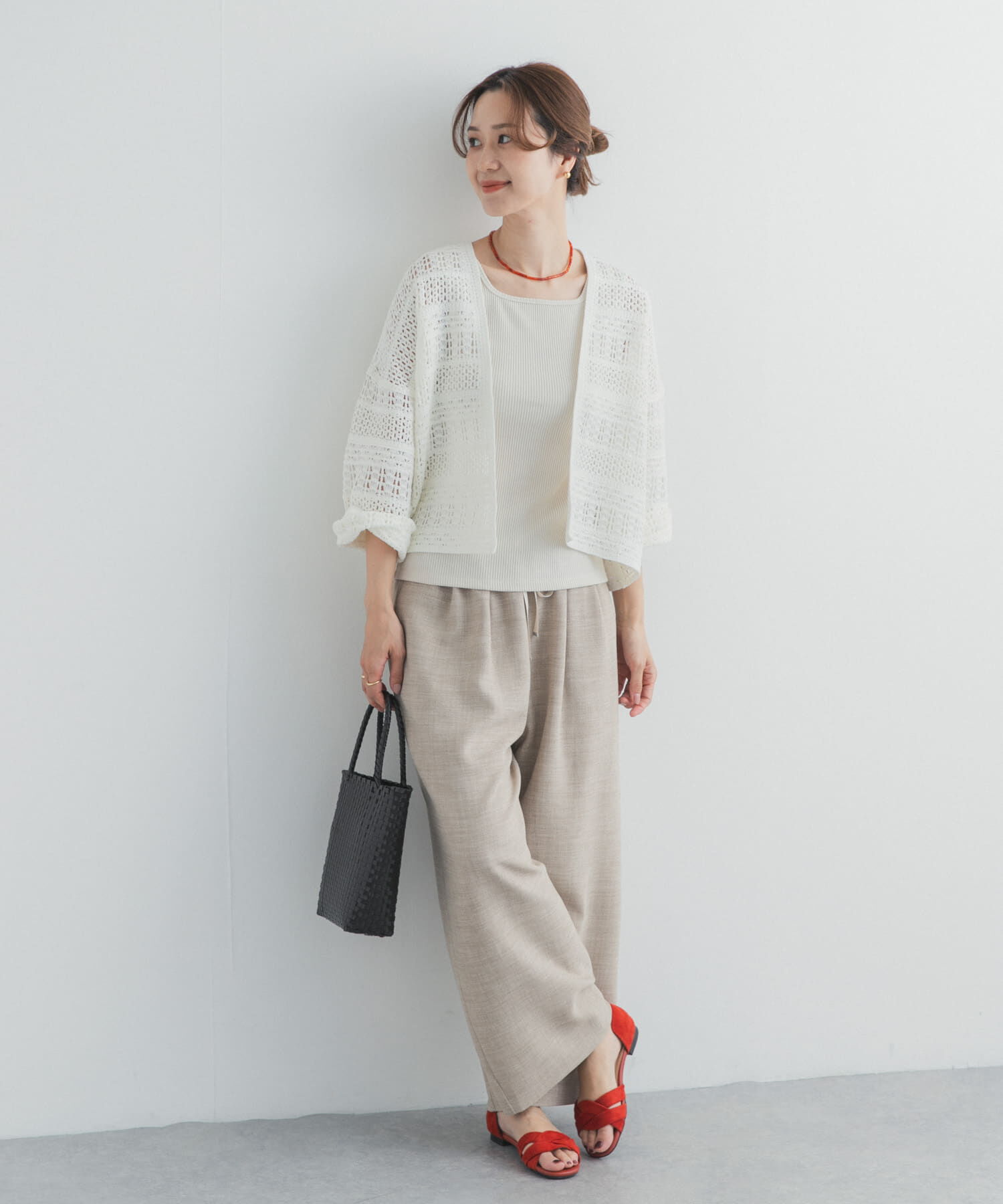 URBAN RESEARCH DOORS「クロシェニットカーディガン」|カーディガン|