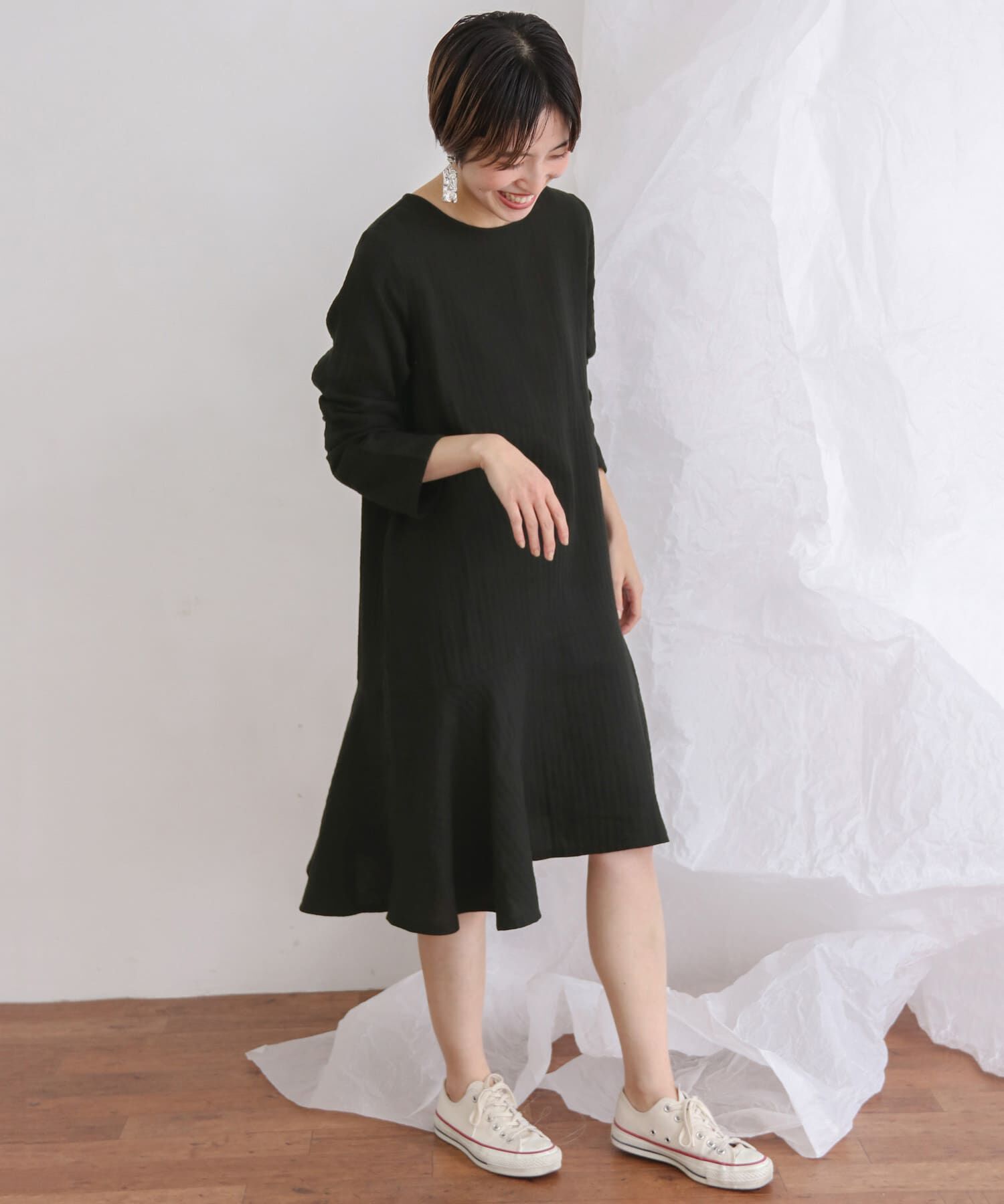  「ガーゼペプラムワンピース」|ワンピース|