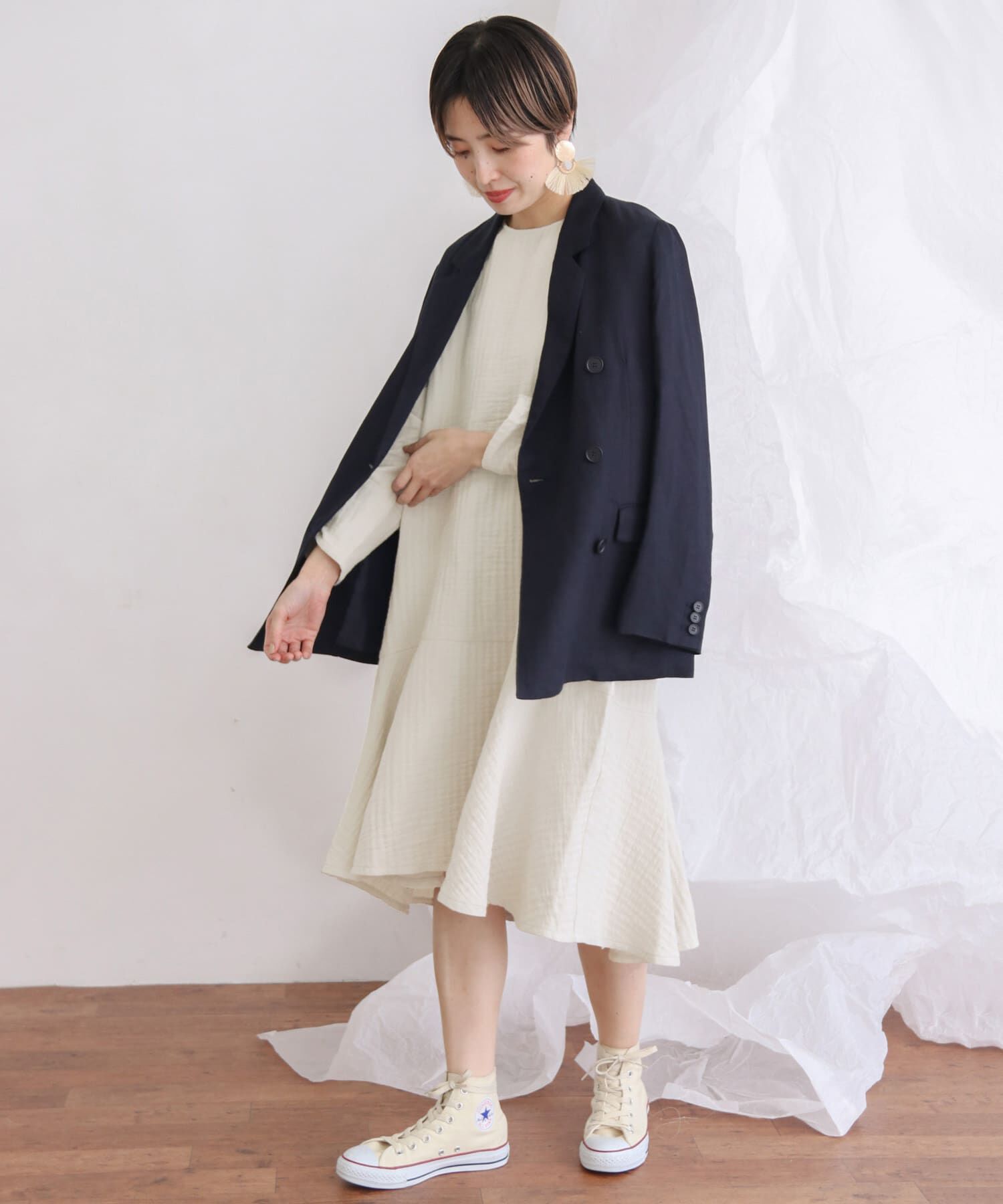  「ガーゼペプラムワンピース」|ワンピース|