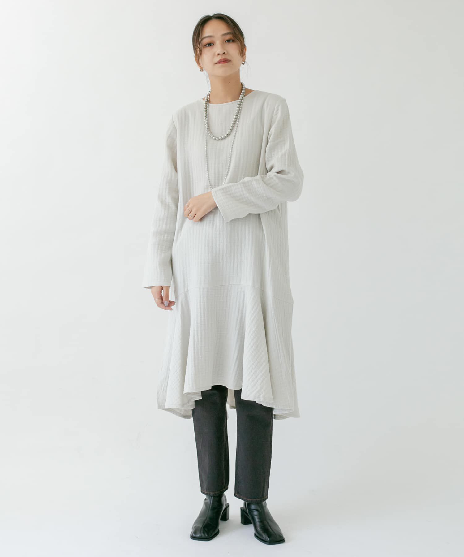  「ガーゼペプラムワンピース」|ワンピース|