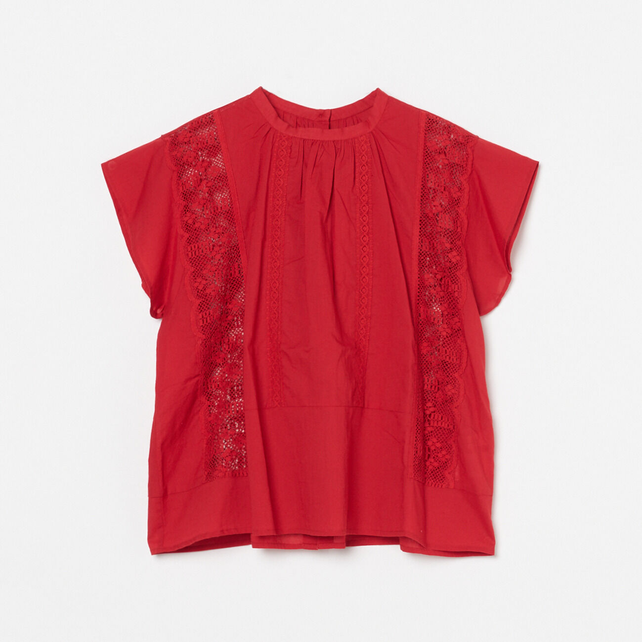 「normment MANNY LACE BLOUSE」|シャツ・ブラウス|レッド