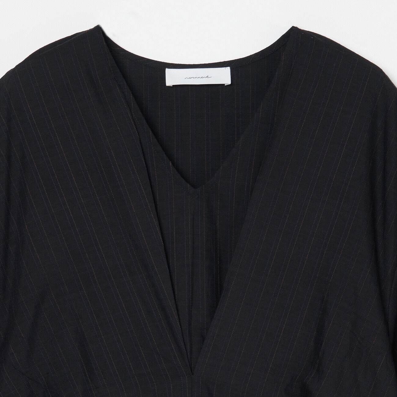  「normment STRIPE STITCH V NECK DRESS」|ワンピース|